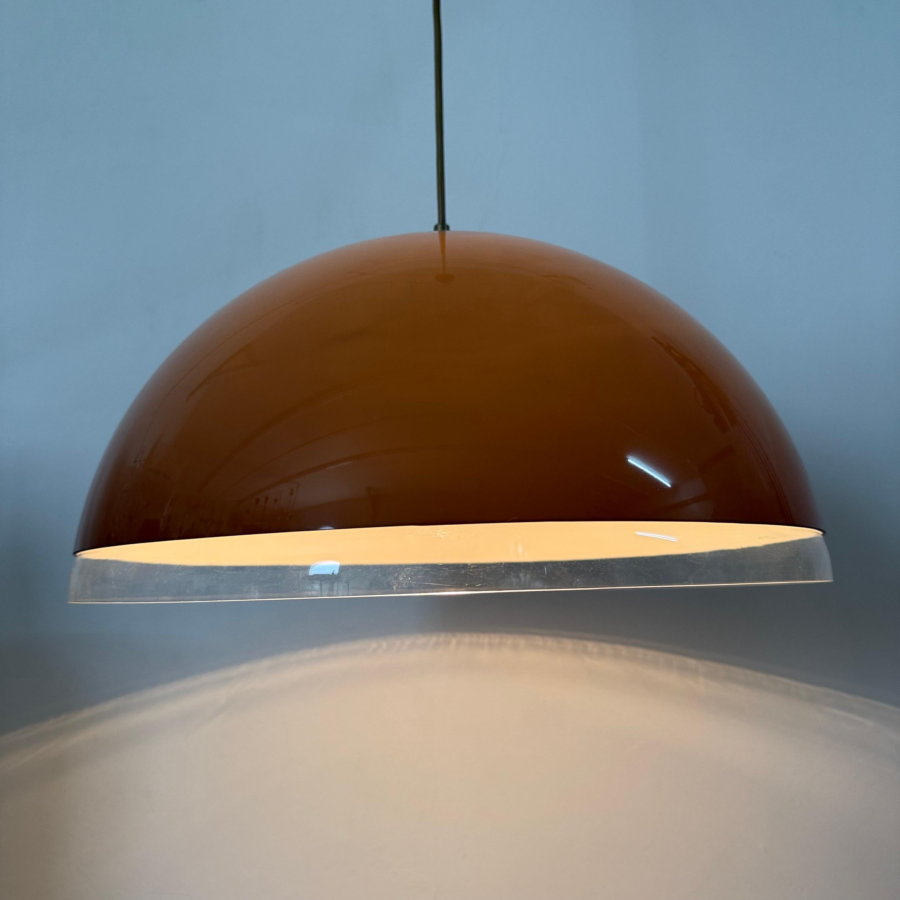Mushroom hanging lamp brown , 1970s Moderno de mediados de siglo en venta