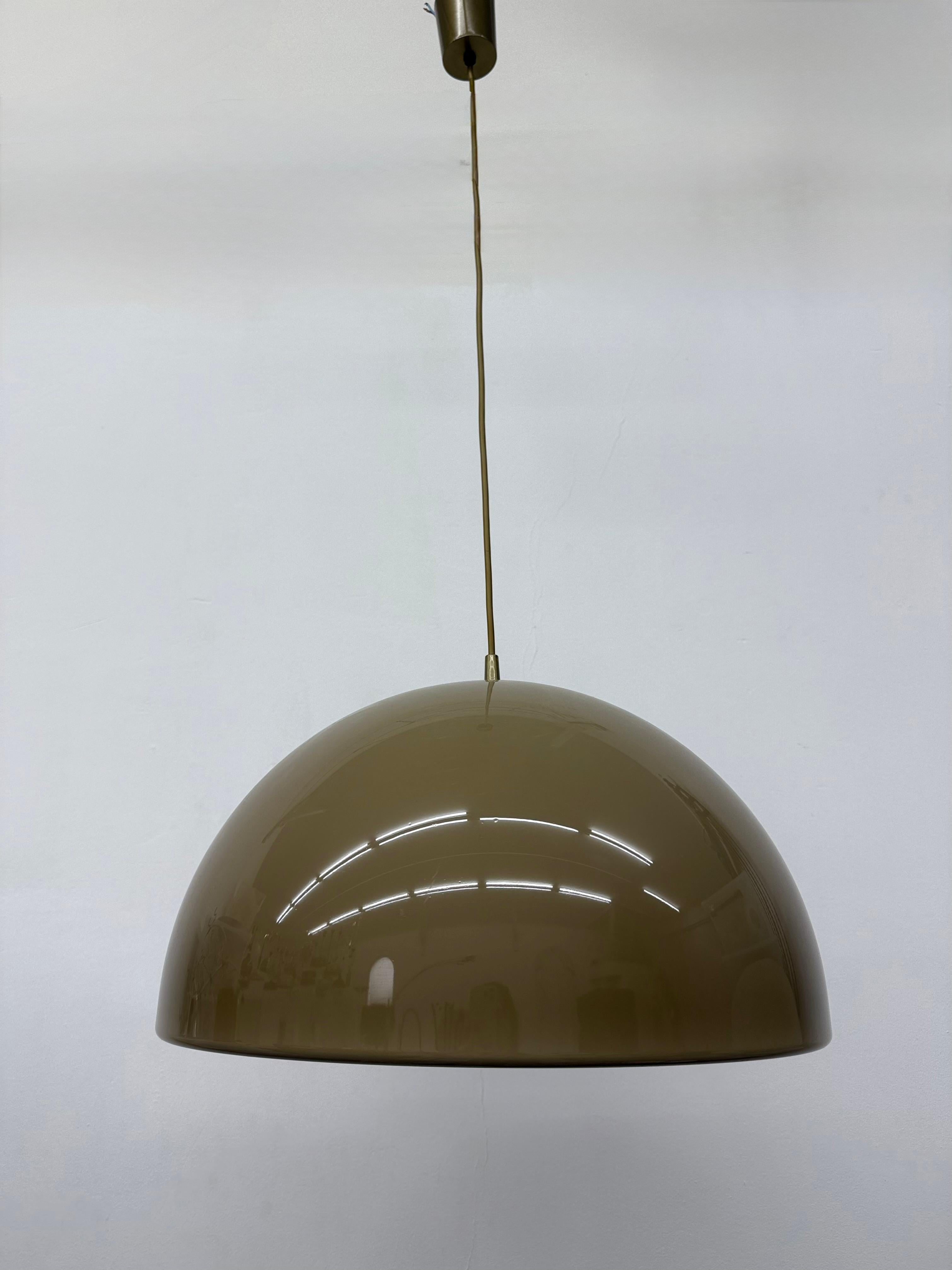 Allemand Mushroom hanging lamp brown , 1970s en vente