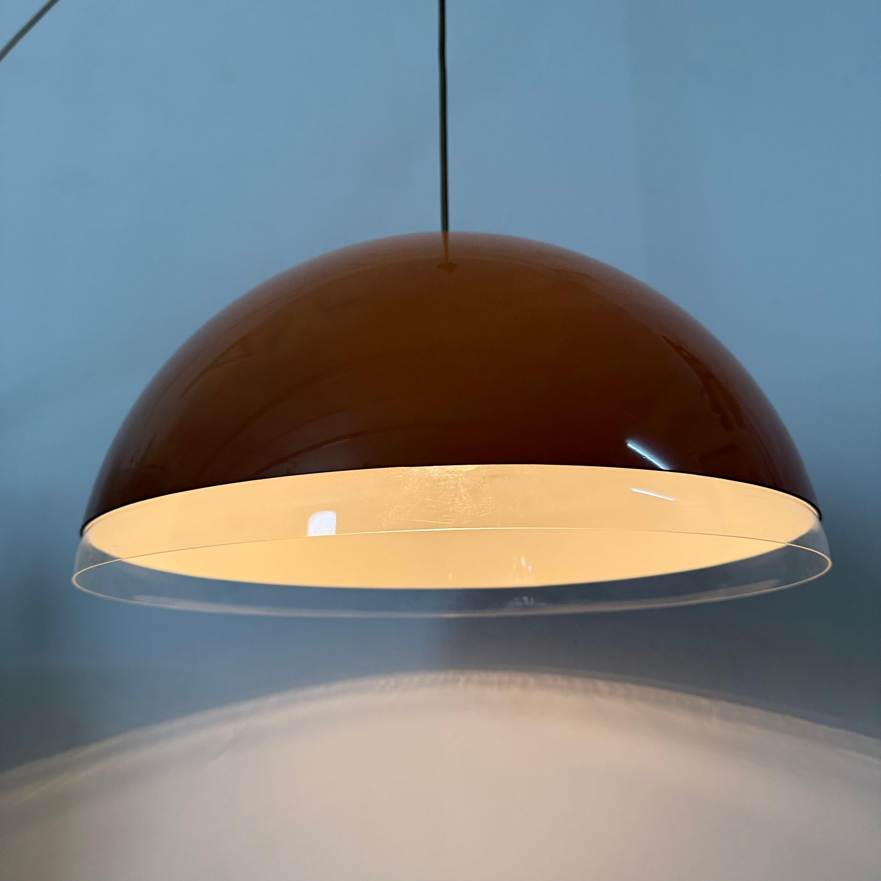 Mushroom hanging lamp brown , 1970s Alemán en venta