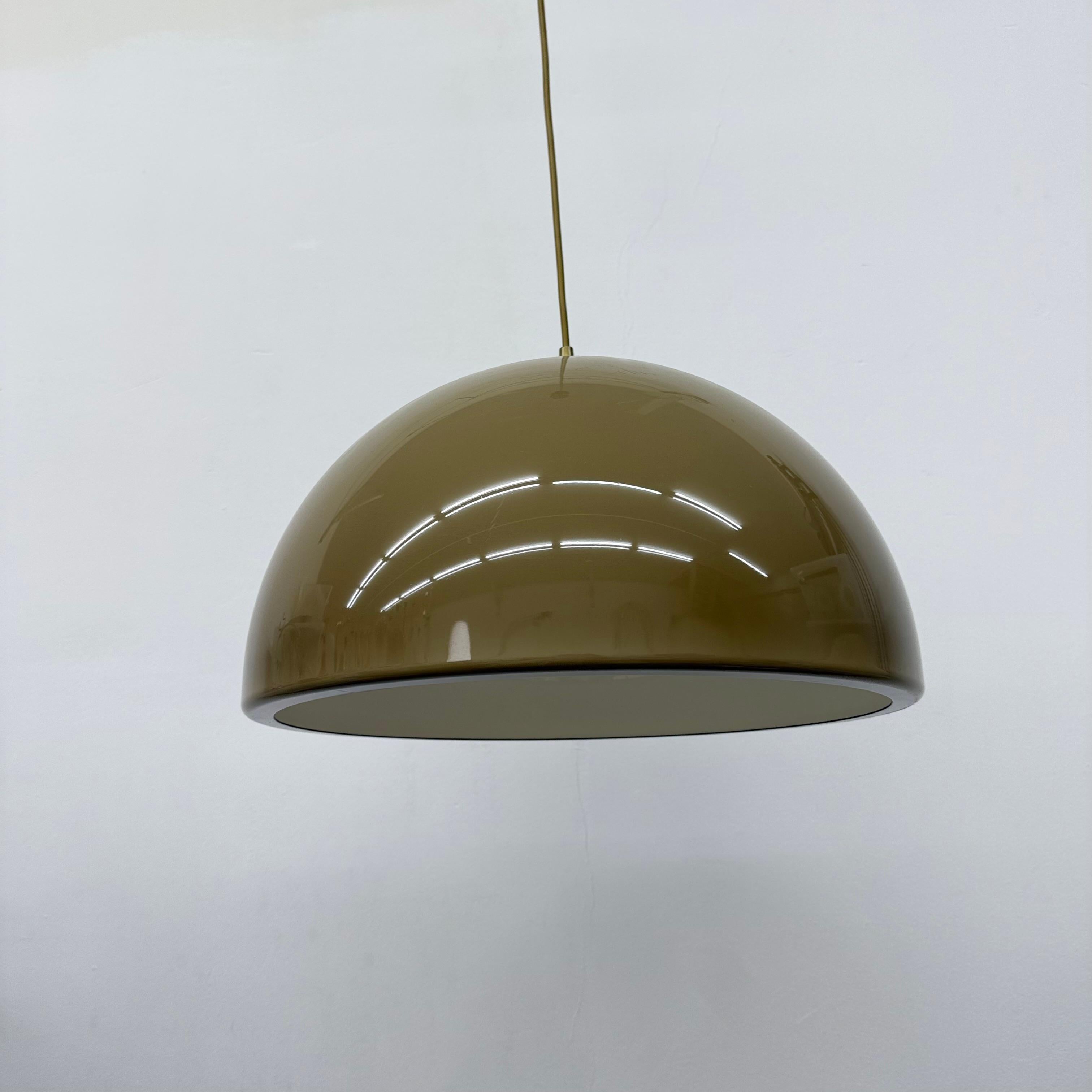 Fin du 20e siècle Mushroom hanging lamp brown , 1970s en vente