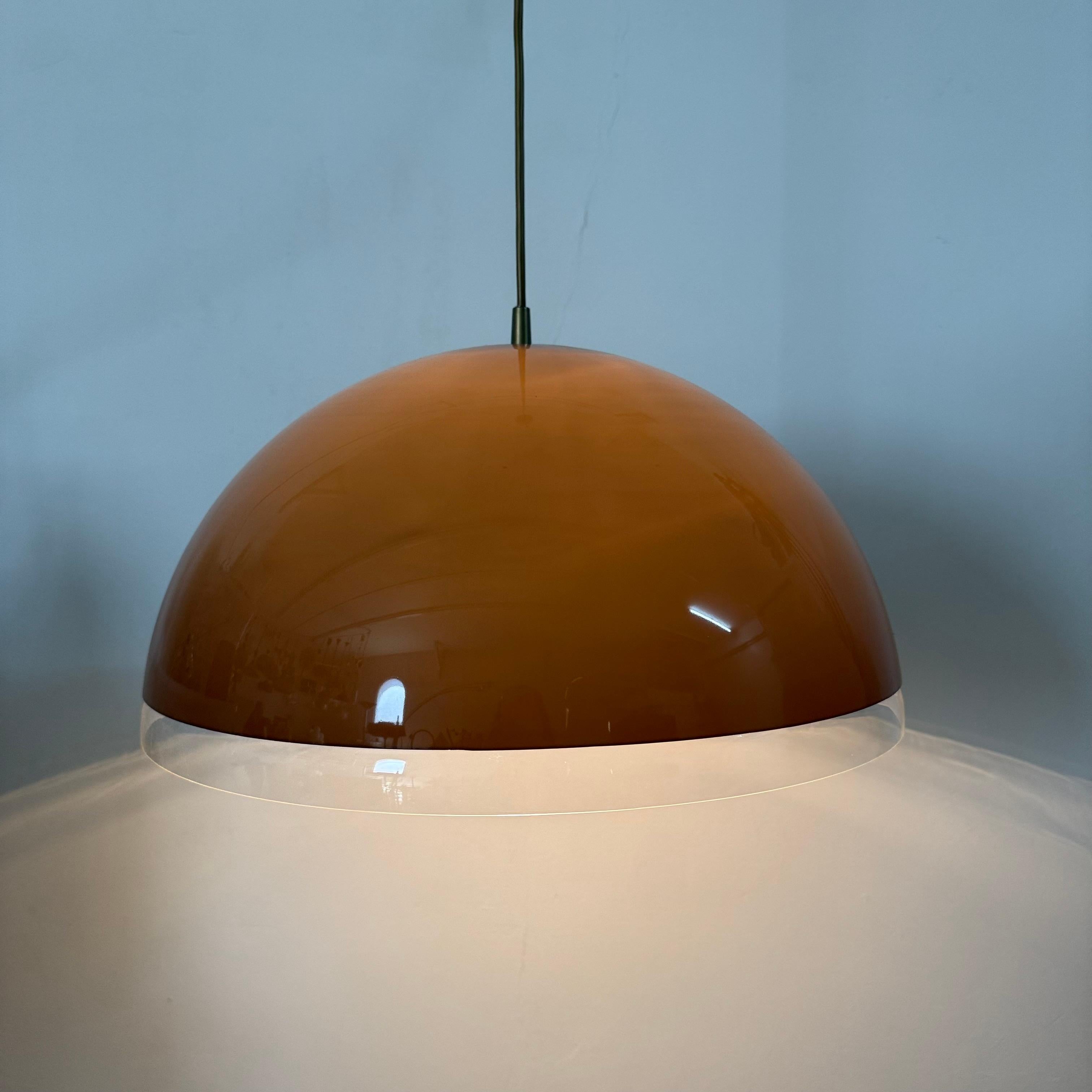 Mushroom hanging lamp brown , 1970s finales del siglo XX en venta