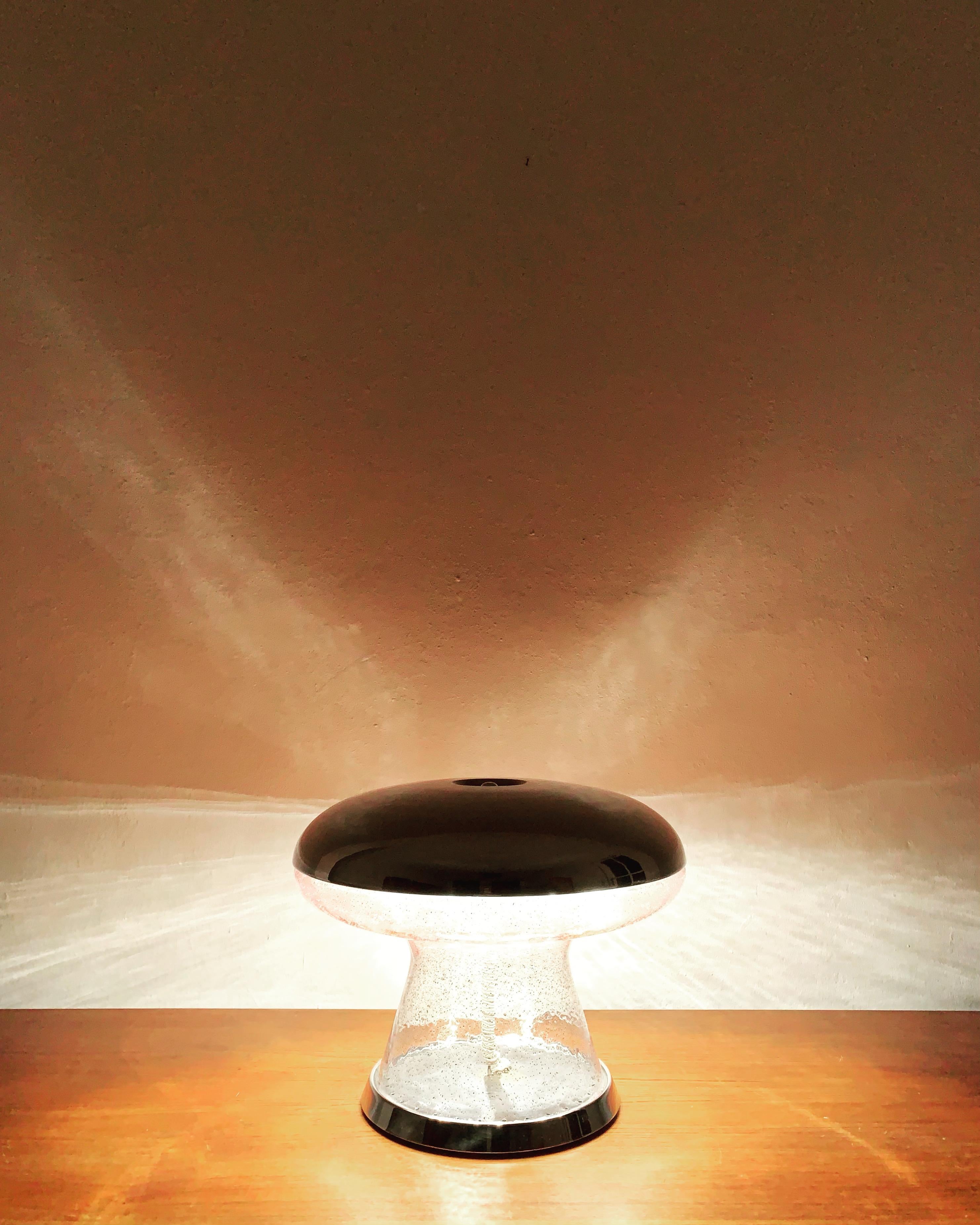 Mushroom Ice Glass Table Lamp For Sale 3