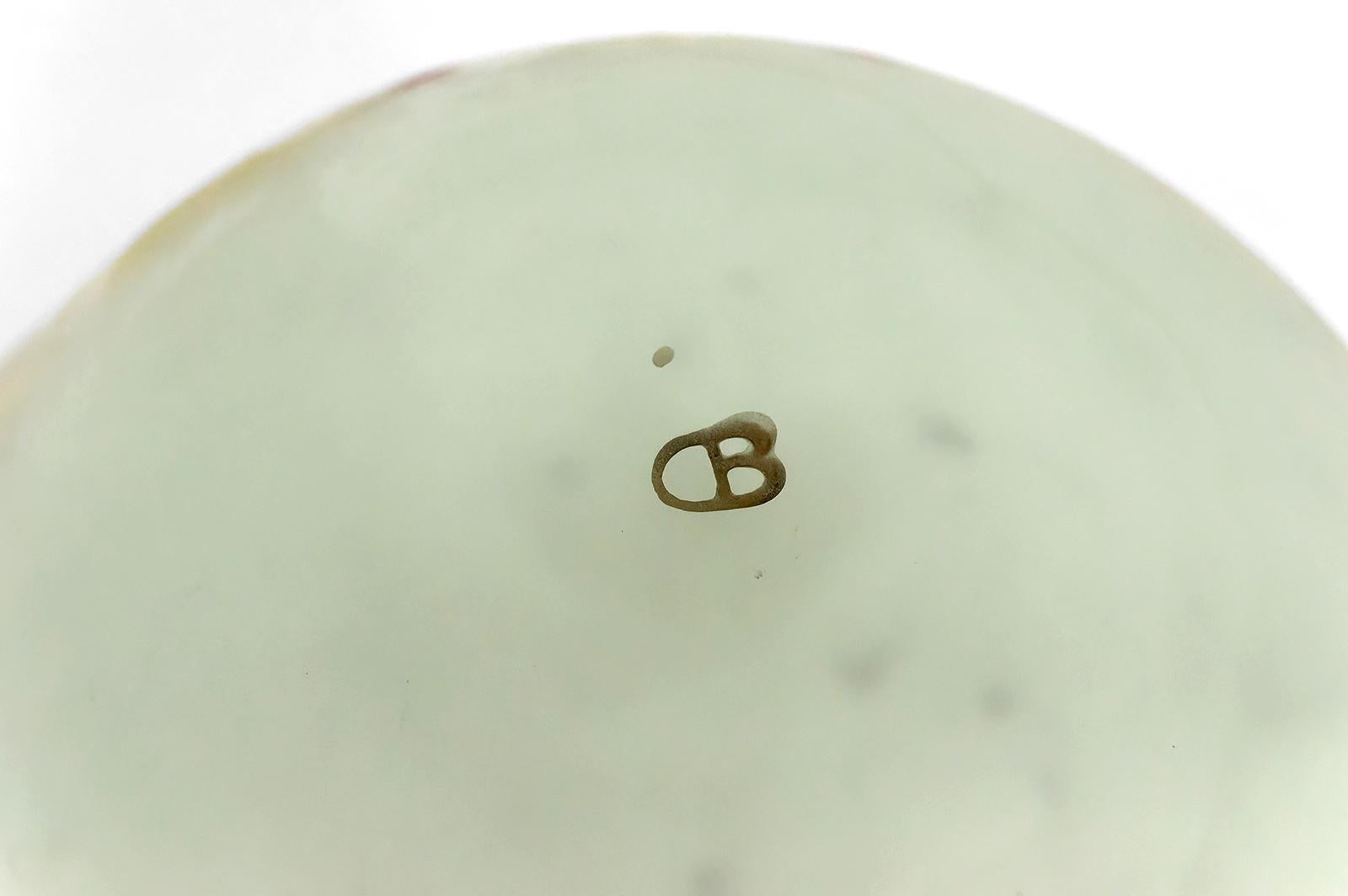 Lampe champignon en fer forgé et abat-jour en verre soufflé, France, vers 1920 en vente 10
