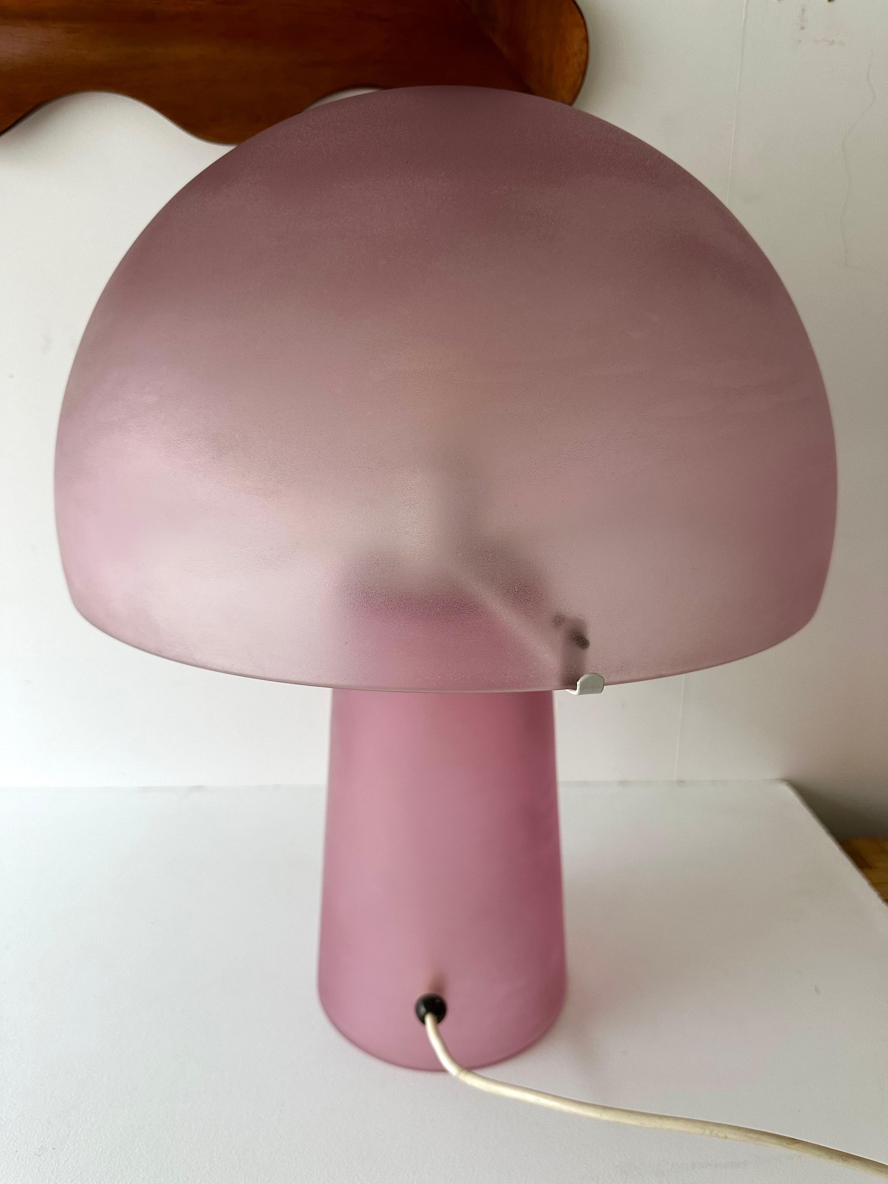 Mushroom Lamp Pink Murano Glass by Cenedese, Italy, 1970s 5