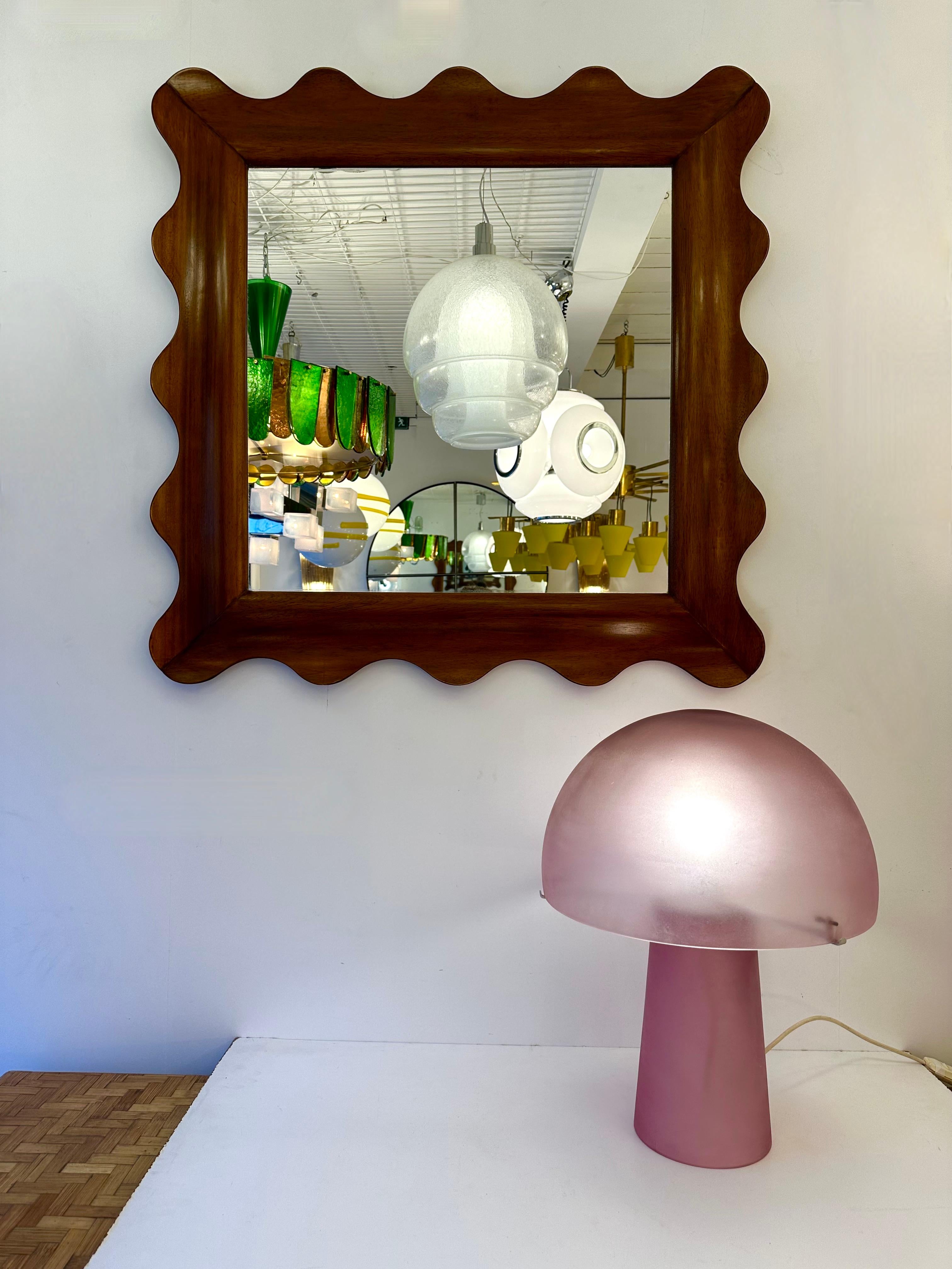 Mid-Century Modern Mushroom Lamp Pink Murano Glass by Cenedese, Italy, 1970s