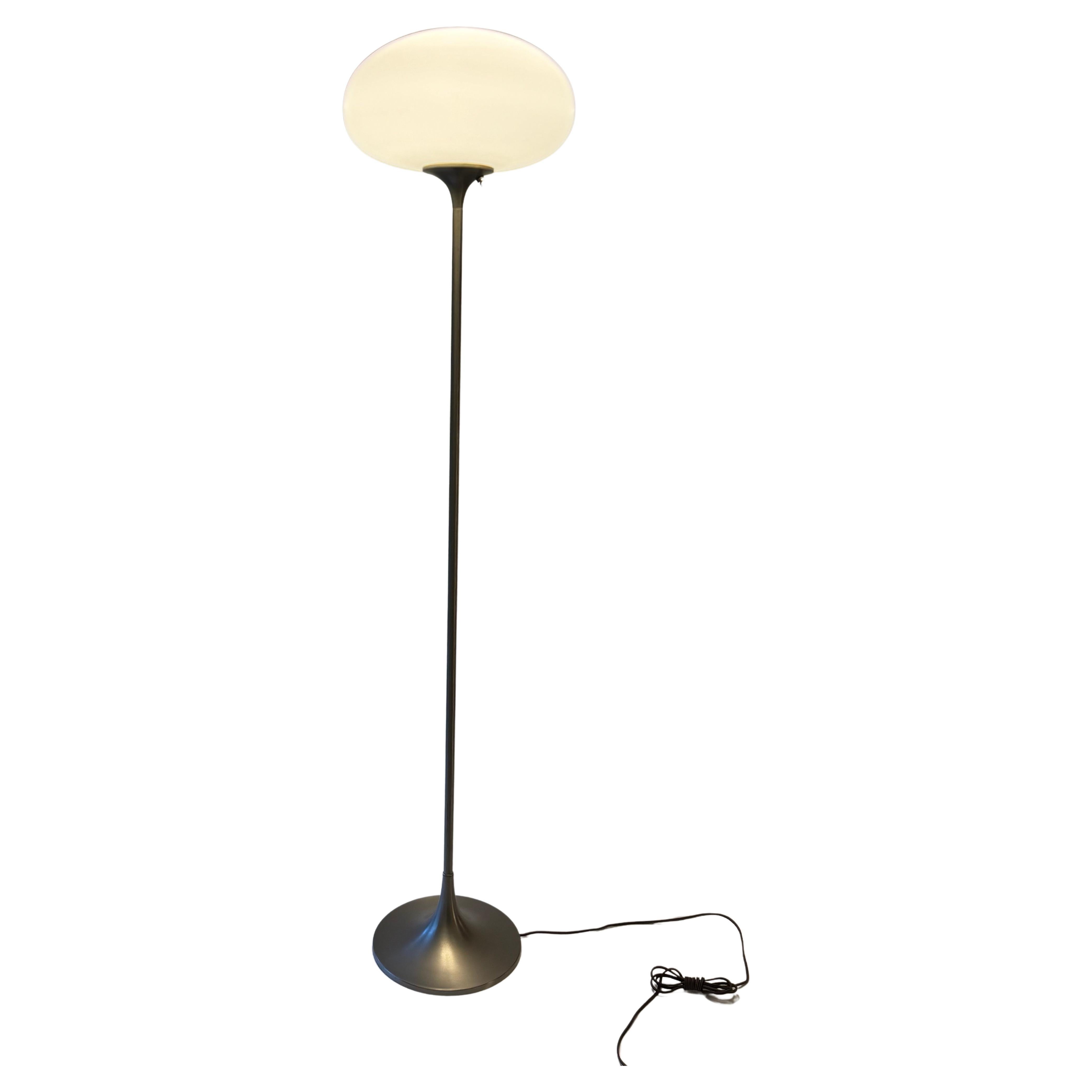 Mushroom Laurel Floor Lamp in Brushed Chrome