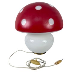 "Mushroom" Murano Glass Table Lamp with a brass base, 1970s