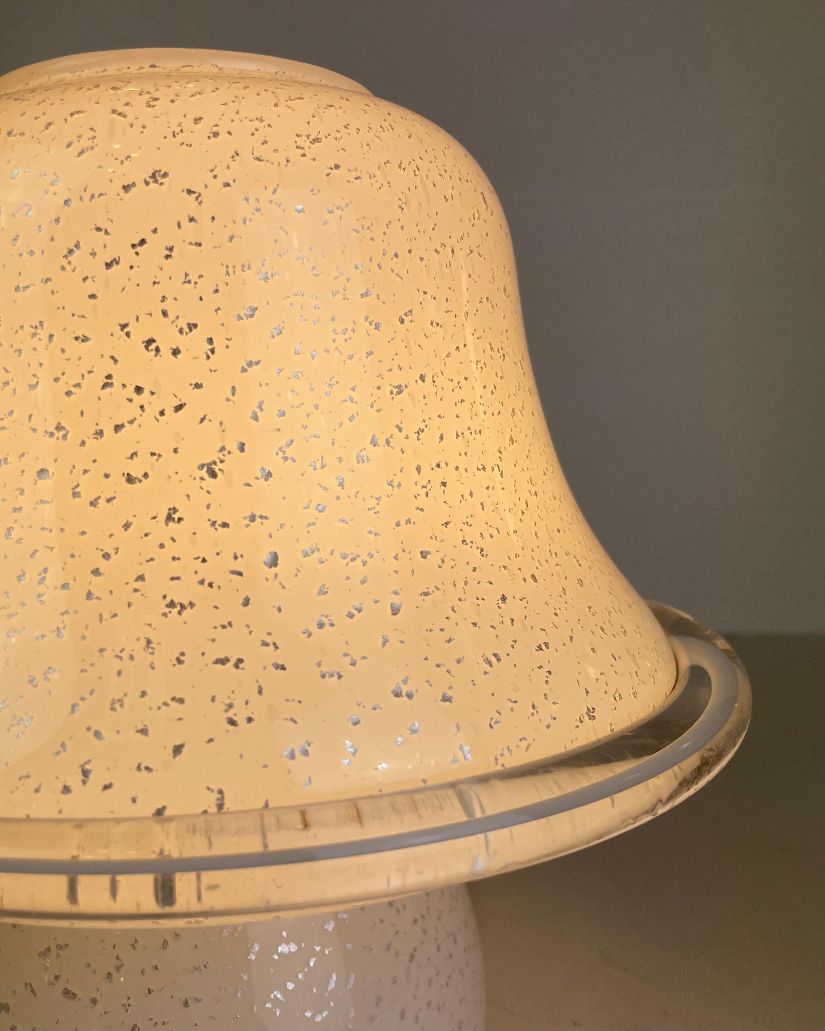 Silver Mushroom Murano Table Lamp, 1980s For Sale