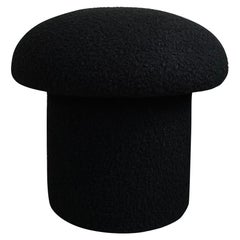 Mushroom-Ottomane aus schwarzem Bouclé