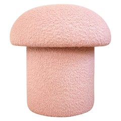 Pouf en bouclette rose blush