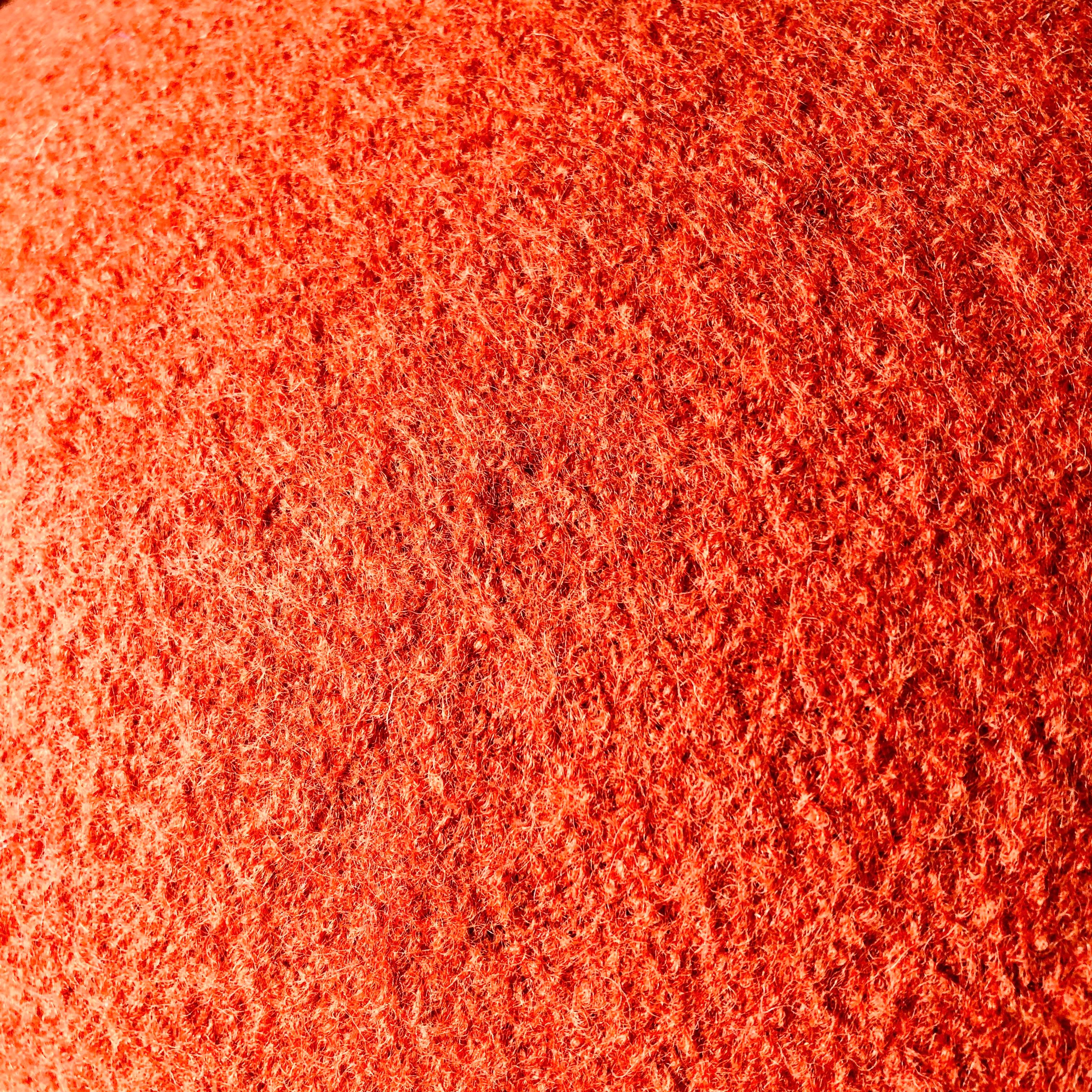Mushroom Ottoman in Carrot Wool For Sale 5