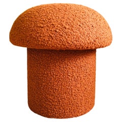 Mushroom Ottoman in Cinnamon Boucle