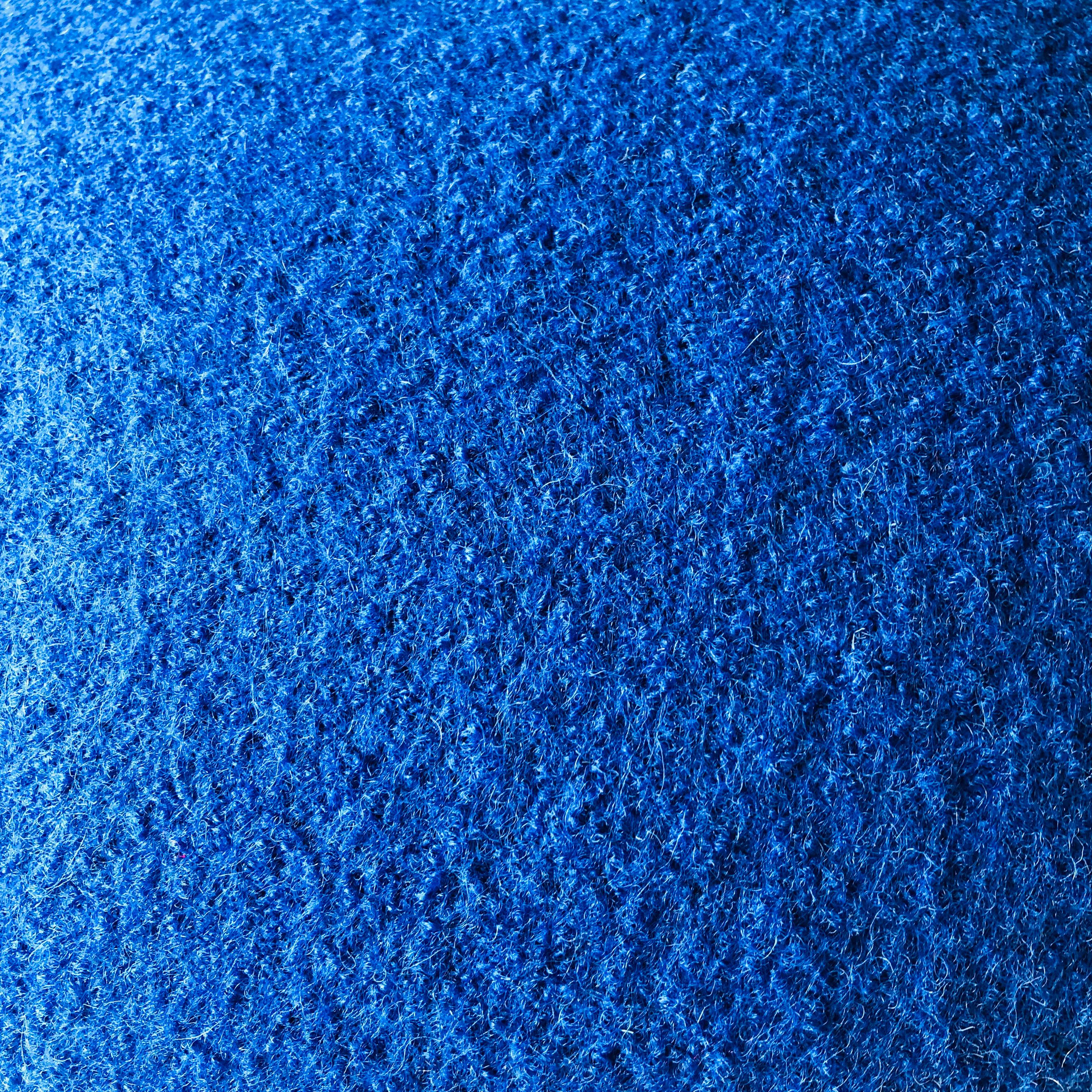 Mushroom Ottoman in Cobalt Wool For Sale 4
