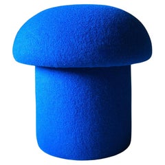 Pouf Mushroom en laine cobalt