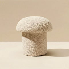 Otomana Champiñón en Boucle Crema