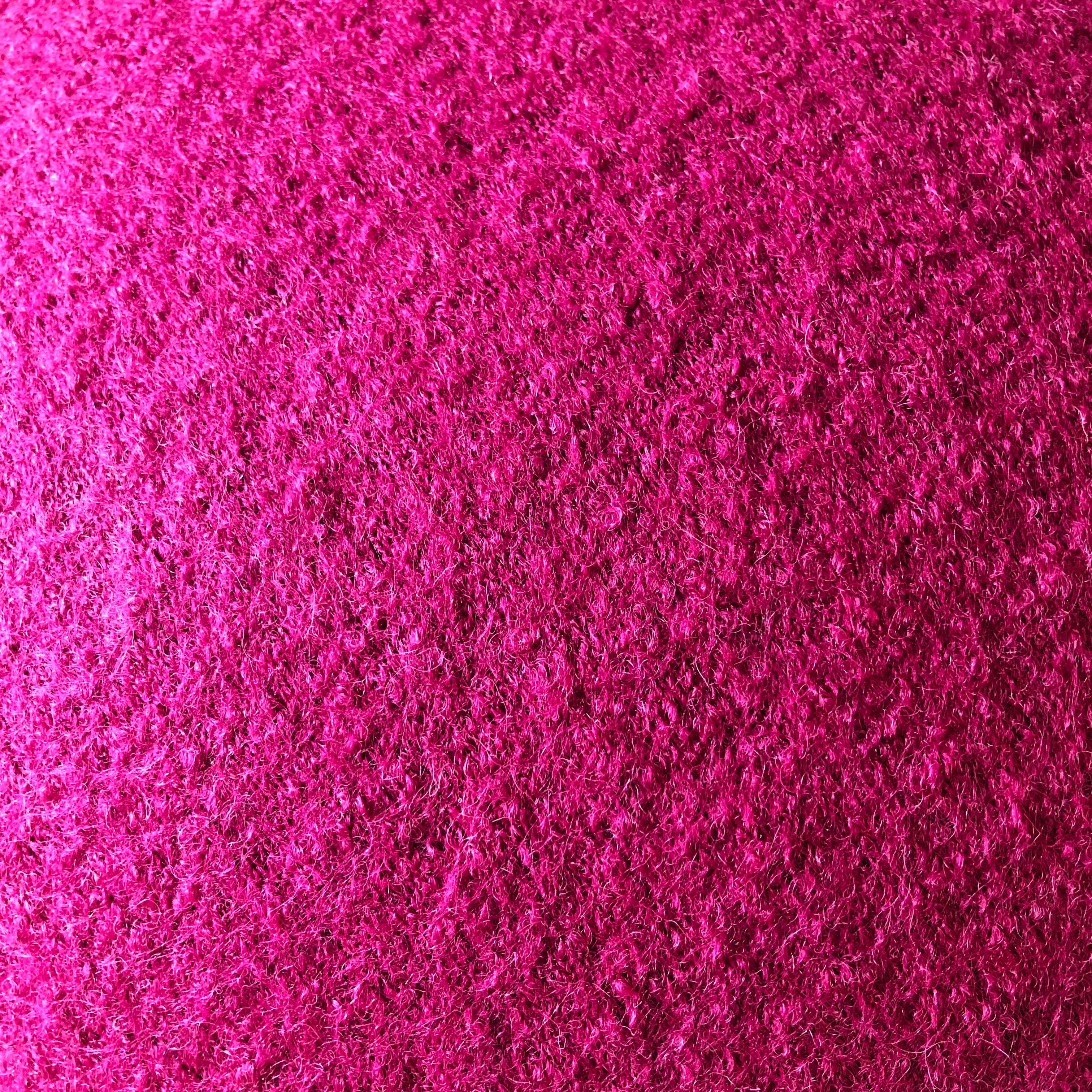 Mushroom Ottoman in Fuchsia Wool For Sale 1