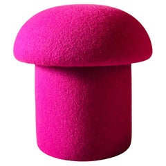 Mushroom-Ottoman aus Fuchsiafarbener Wolle