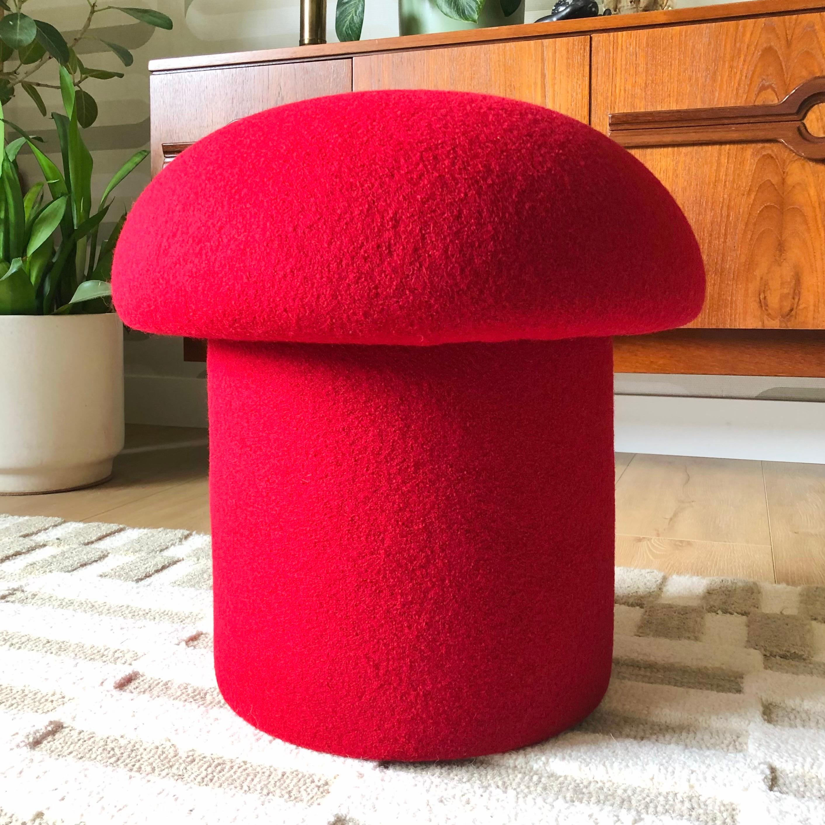 Mushroom Ottoman in Goji Wool In New Condition For Sale In Fairfield, CA