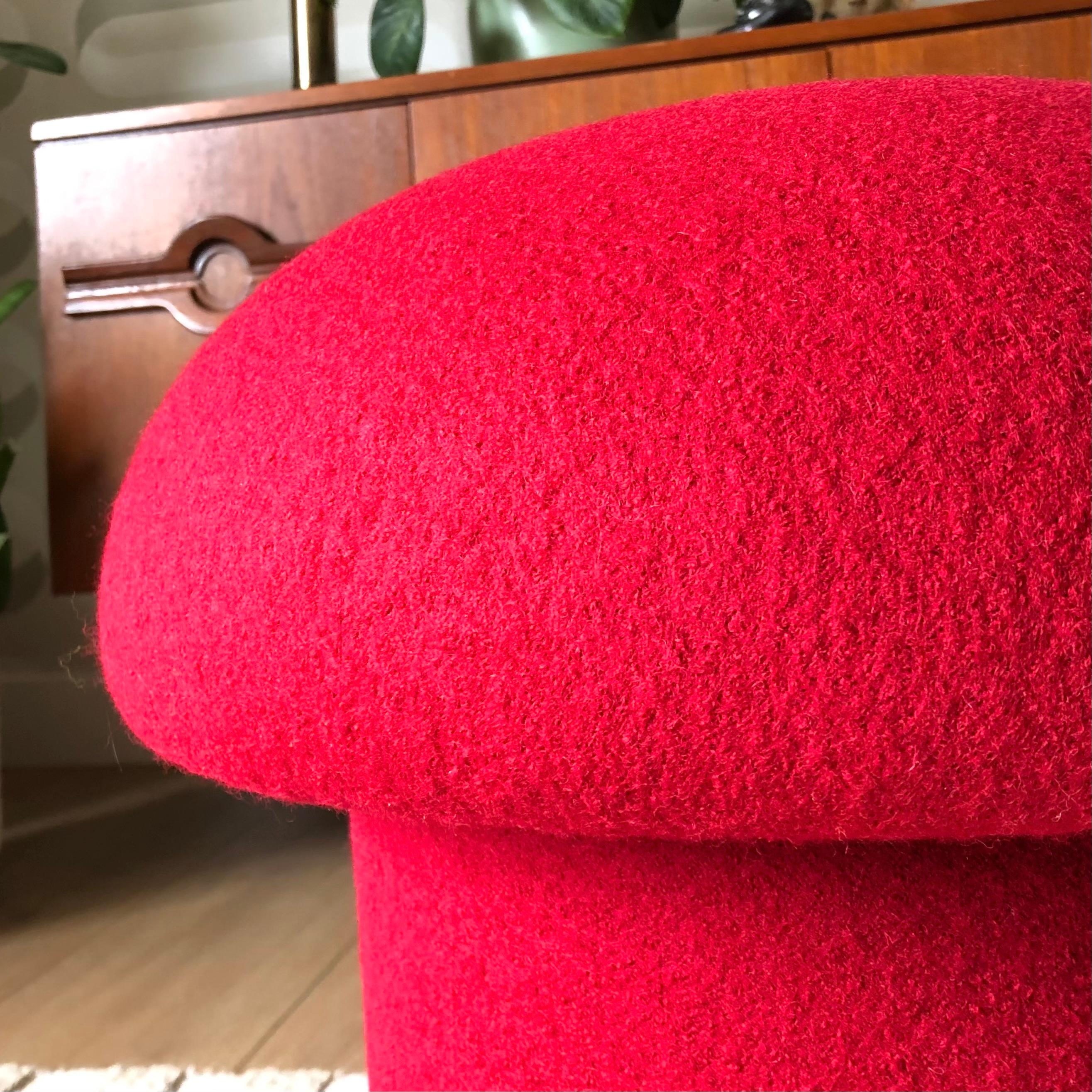 Mushroom Ottoman in Goji Wool For Sale 2