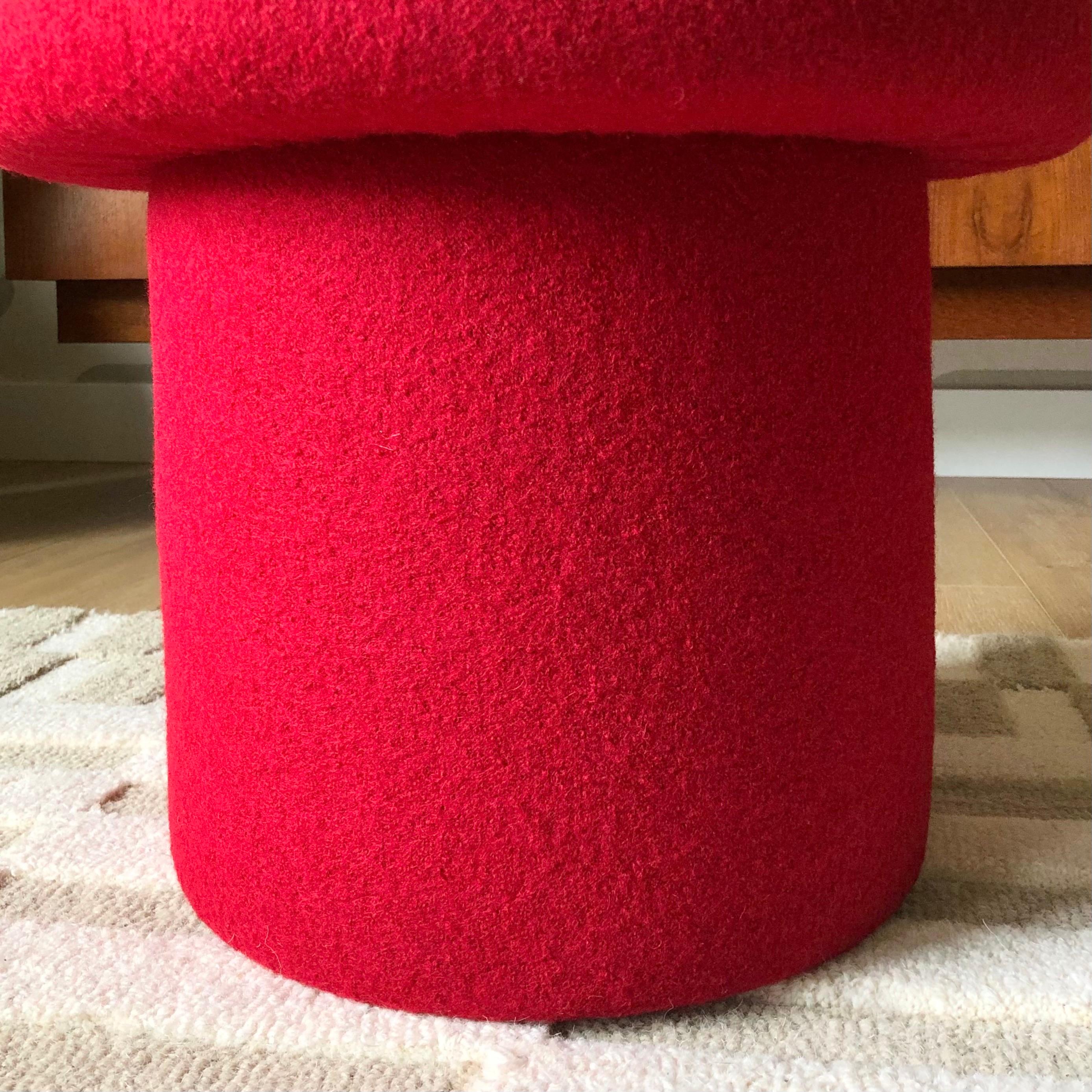 Mushroom Ottoman in Goji Wool For Sale 3