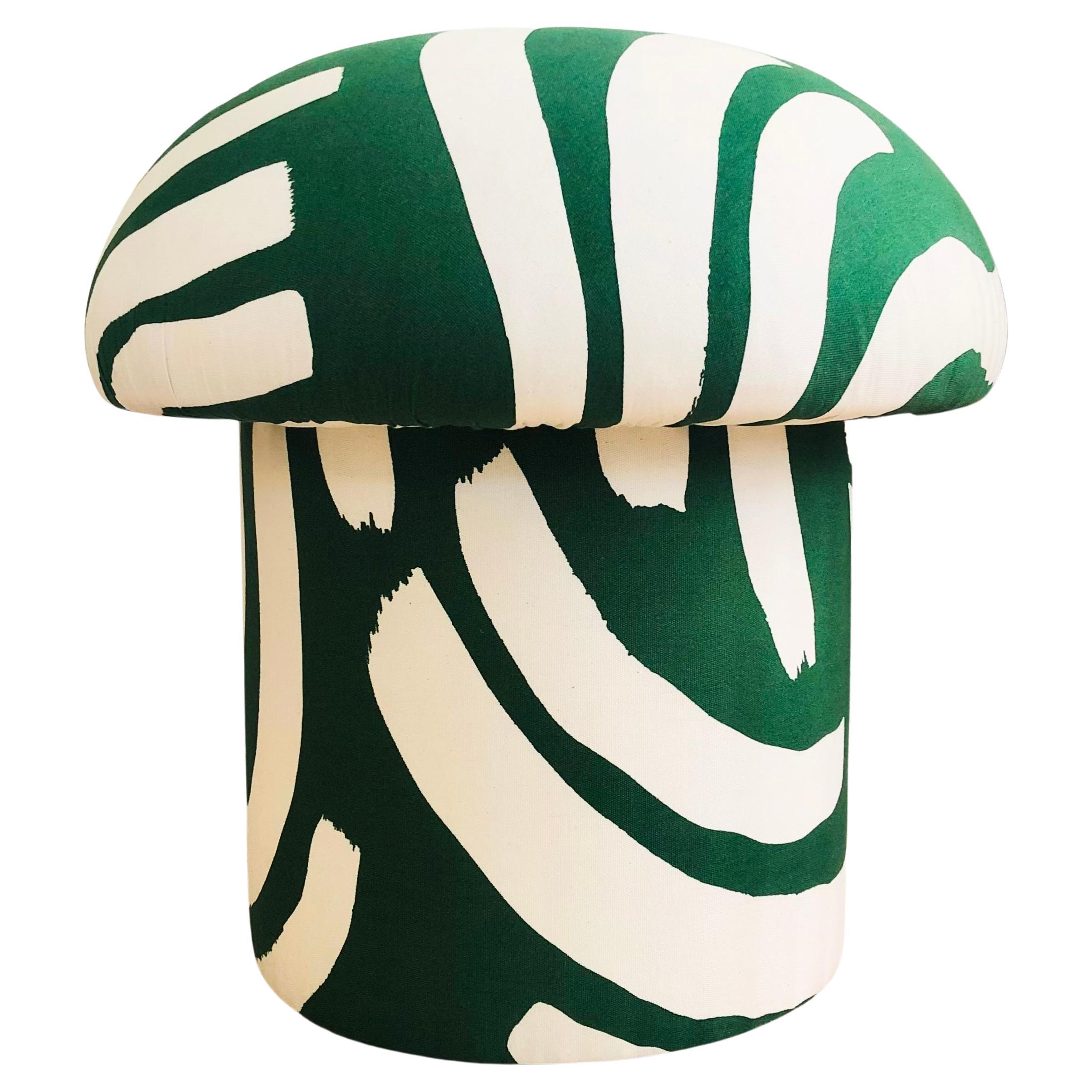 Small Mushroom Ottoman Stool – Resin Outdoor Garden Decor Seat In Red, Orange, Or Green
