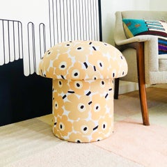 Mushroom Ottoman in Marimekko Unikko Beige
