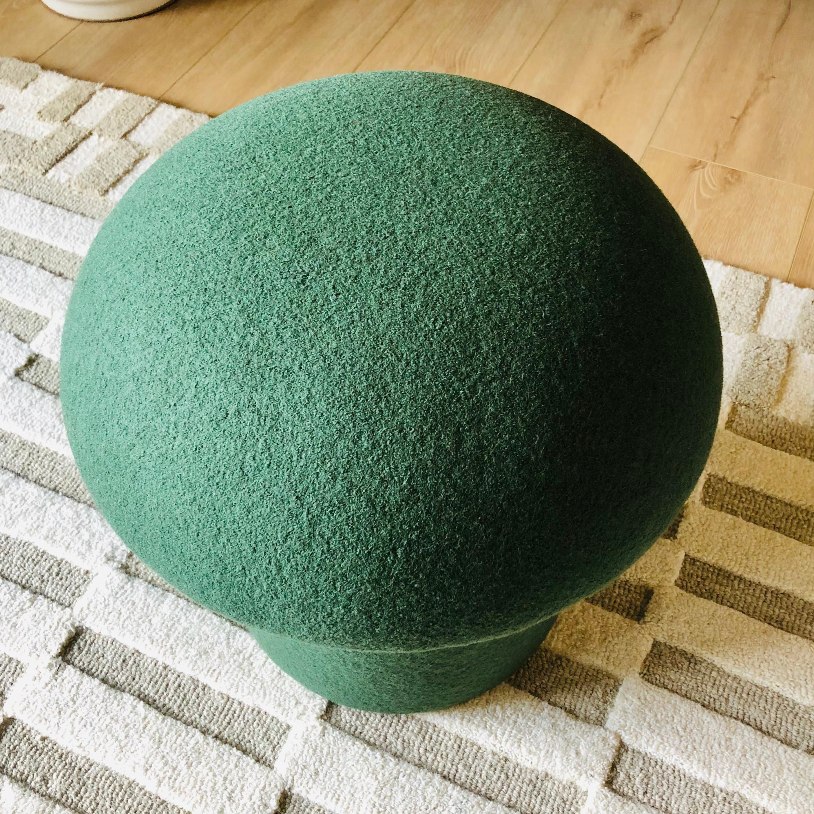 Mushroom Ottoman in Moss Wool In New Condition For Sale In Fairfield, CA