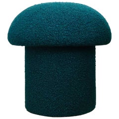 Mushroom Ottoman in Ocean Boucle