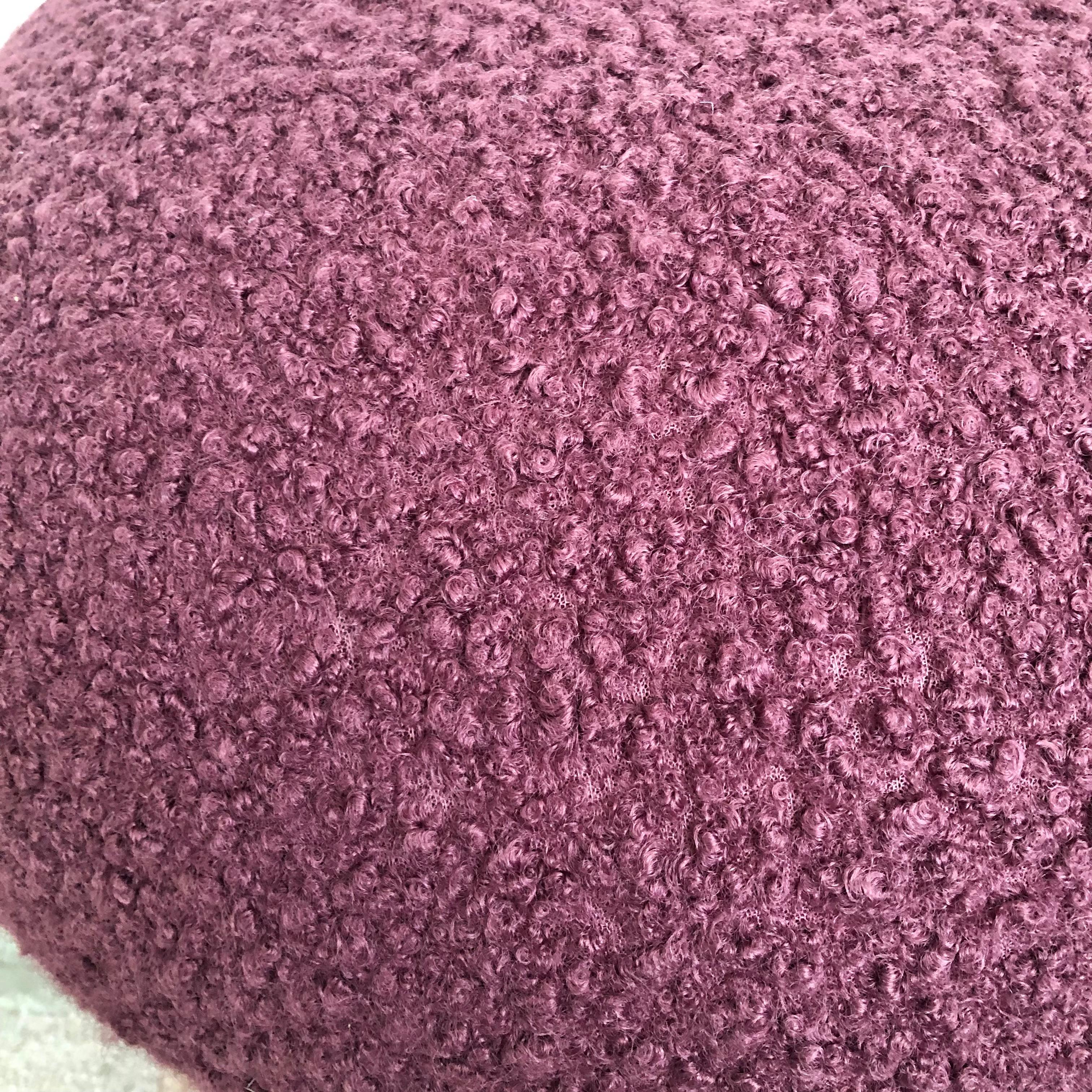 American Mushroom Ottoman in Orchid Boucle For Sale