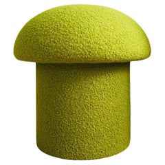 Mushroom Ottoman in Pistachio Boucle