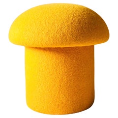 Mushroom Ottoman in Saffron Wool