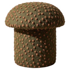Mushroom Ottoman in Sequoia Wool Dot