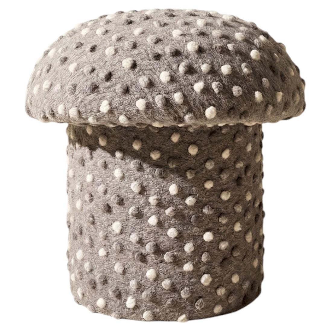 Mushroom Ottoman in Sierra Wool Dot