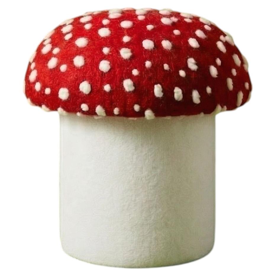 Mushroom Ottoman in Wool Fly Agaric For Sale