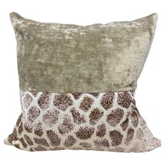 Mushroom Pattern Velvet " Cousin" Pair with Linen and Velvet - sold per each