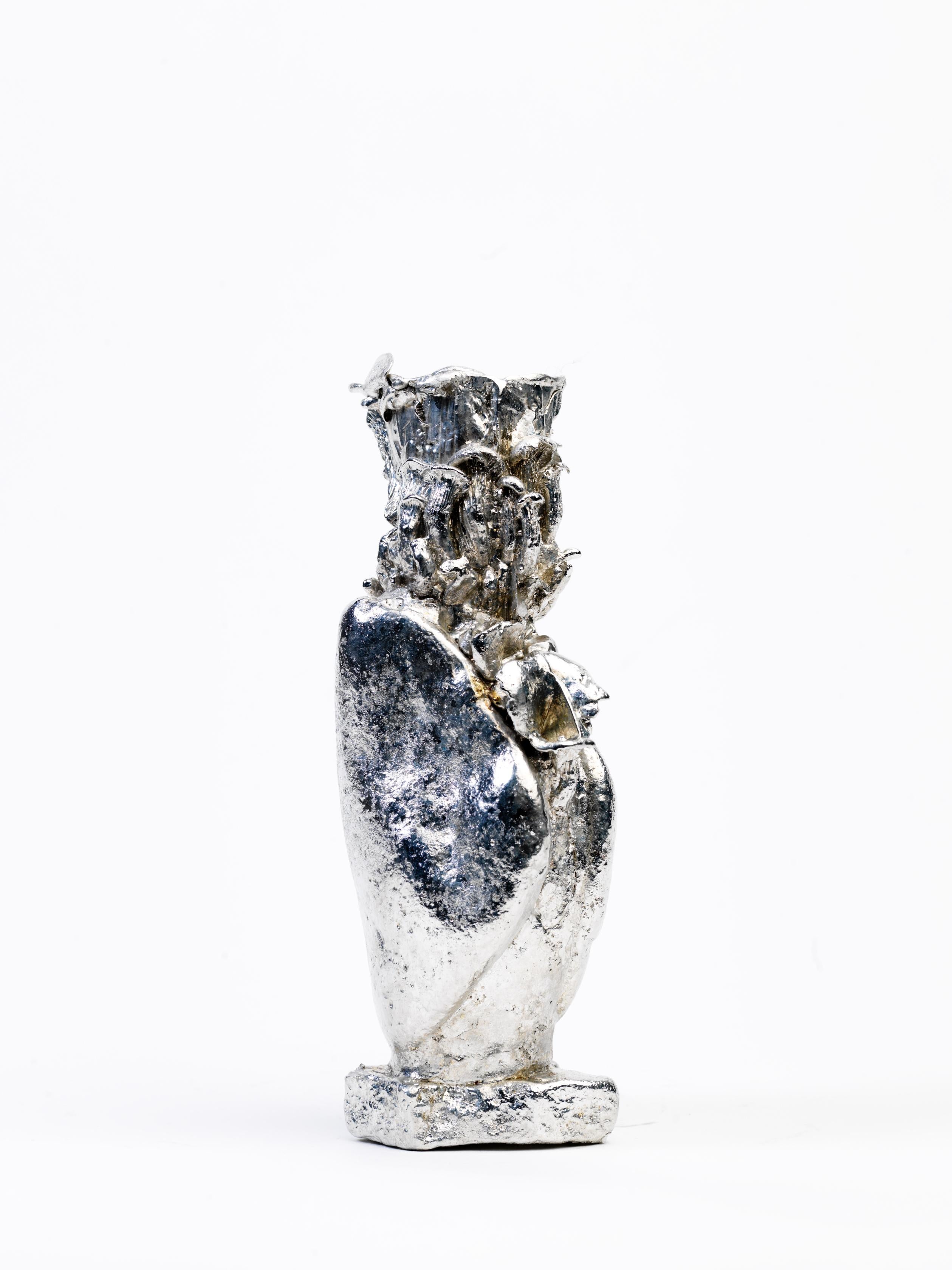 Modern Mushroom Pewter Vase by Kajsa Willner For Sale