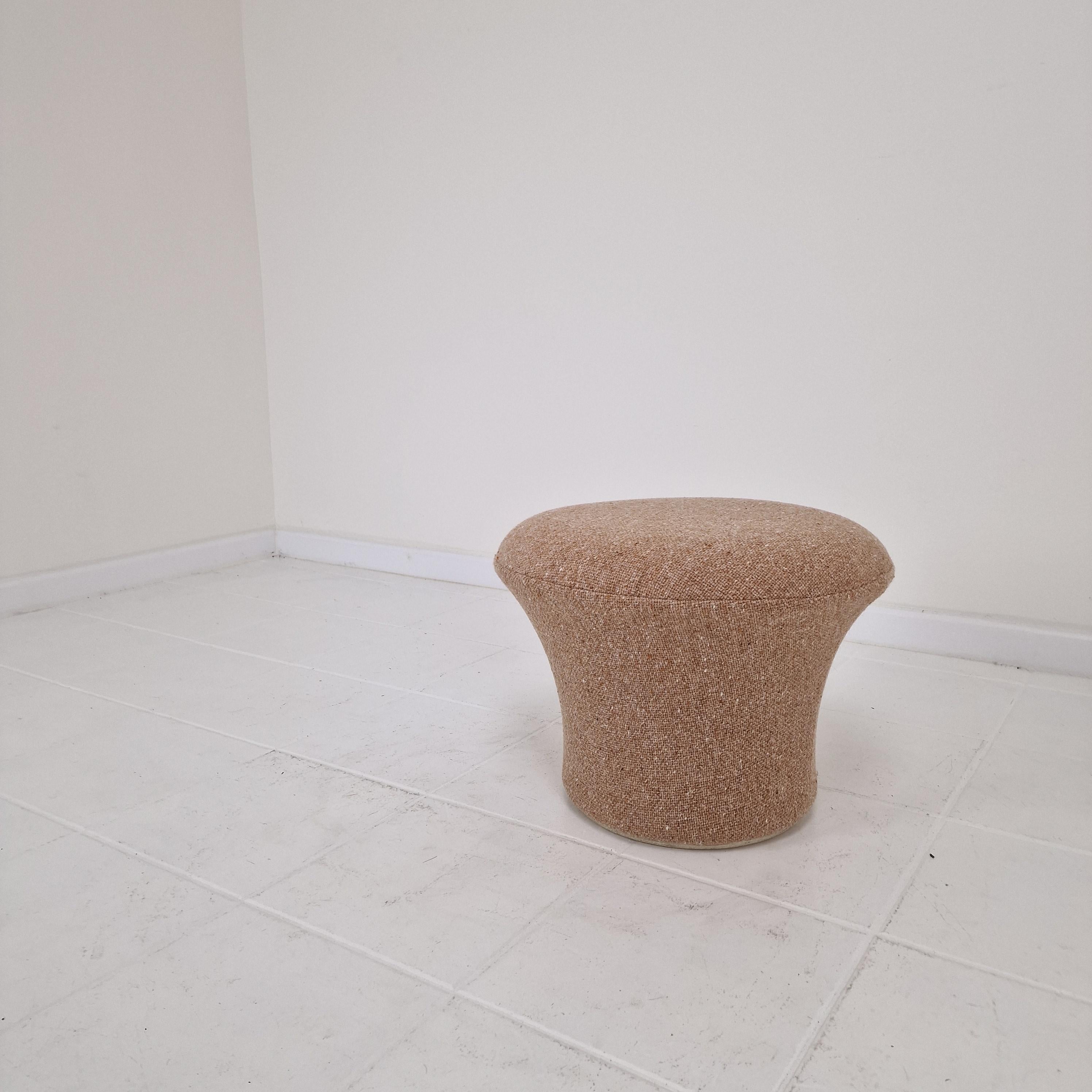 Cute and comfortable Artifort Mushroom pouf or ottoman, designed by Pierre Paulin in the 60's. 
This lovely Mushroom pouf is made in the 70's.

The poof is completely restored with new fabric and new foam by a French Pierre Paulin specialist, it is
