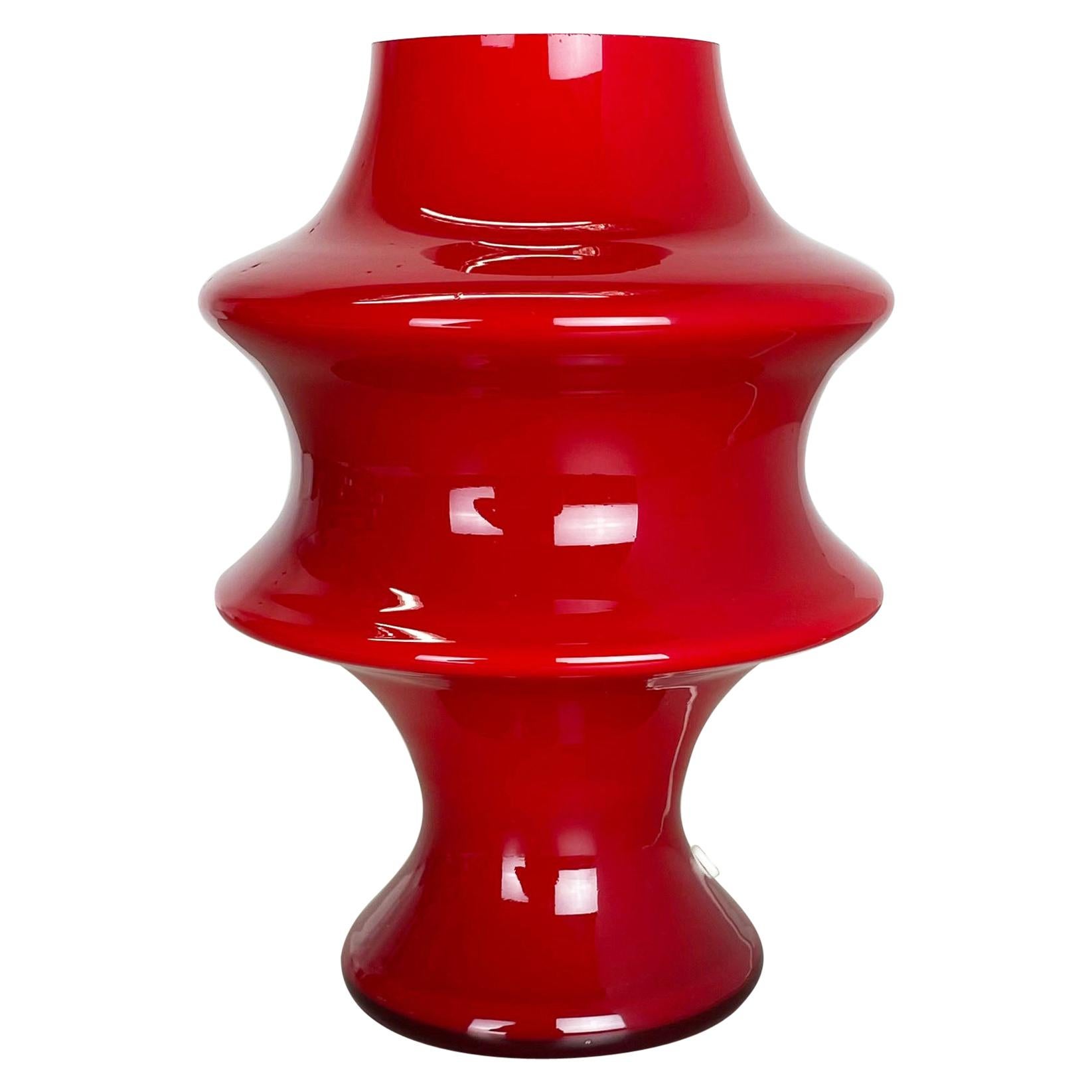 Lampe de bureau « Mushroom » en verre rouge fabriquée par Hustadt Lights, Allemagne, 1970 n°2