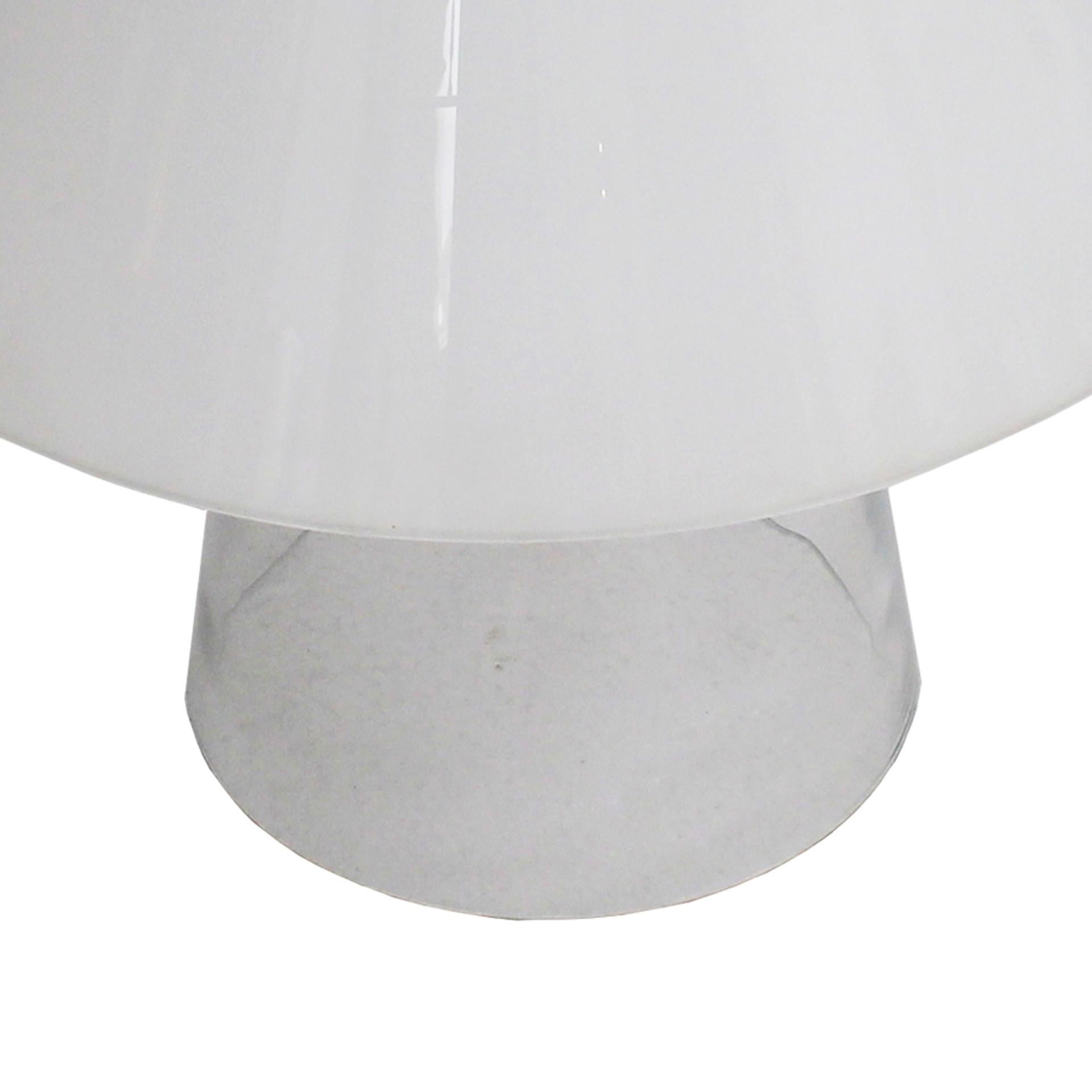 Vetro Lampada da tavolo a forma di fungo in vetro bianco e trasparente disegnata da Mauro Marzollo in vendita