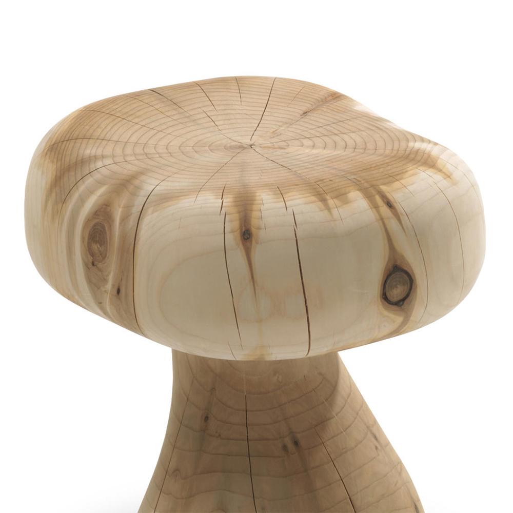 wooden mushroom stools