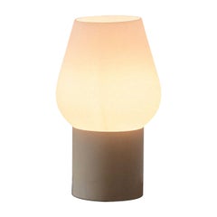 Lampe de bureau de style champignon, artiste inconnu, acier et verre opalin, années 1960