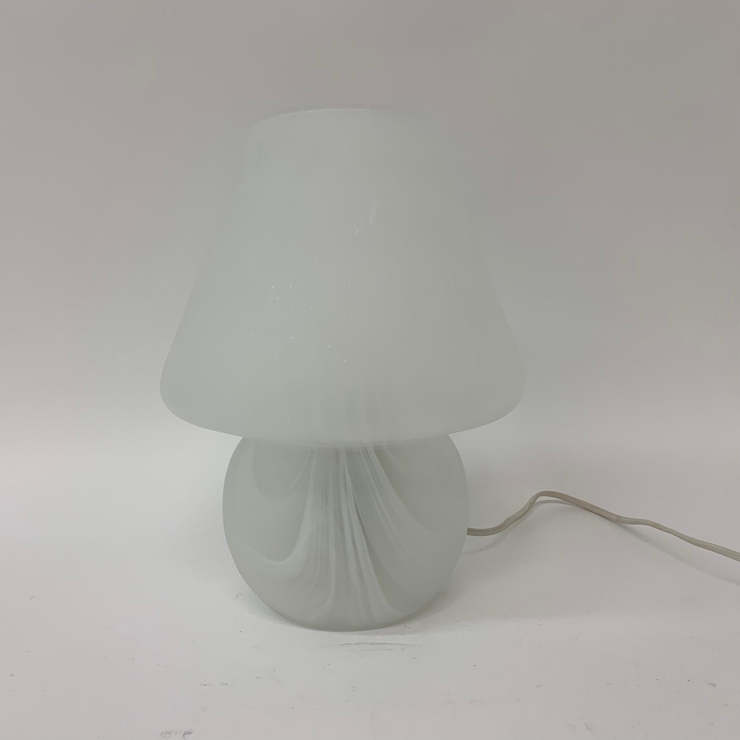 Glass Mushroom Table Lamp, 1970’s For Sale