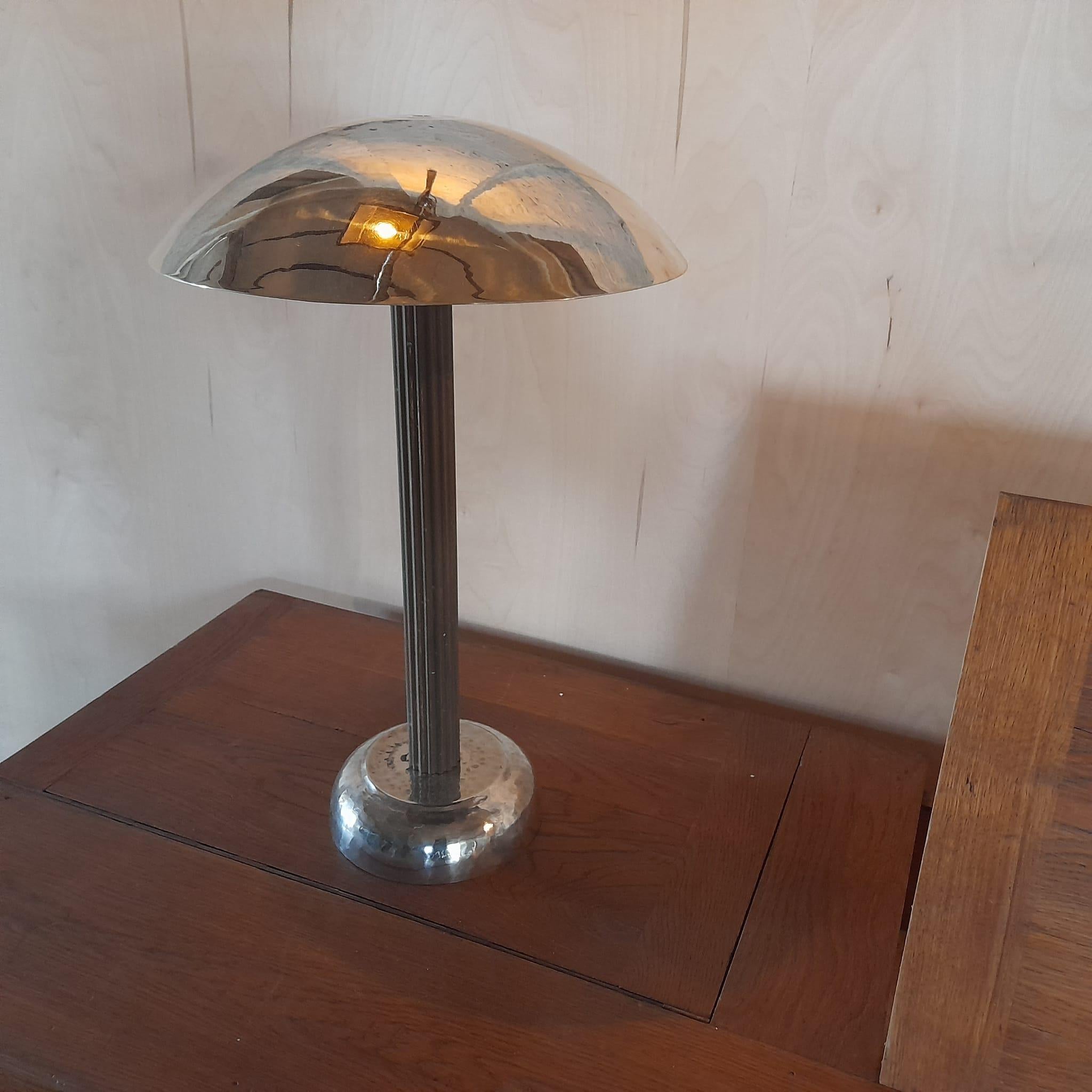 Belgian Mushroom, Table Lamp, Alpaca, Contemporary For Sale