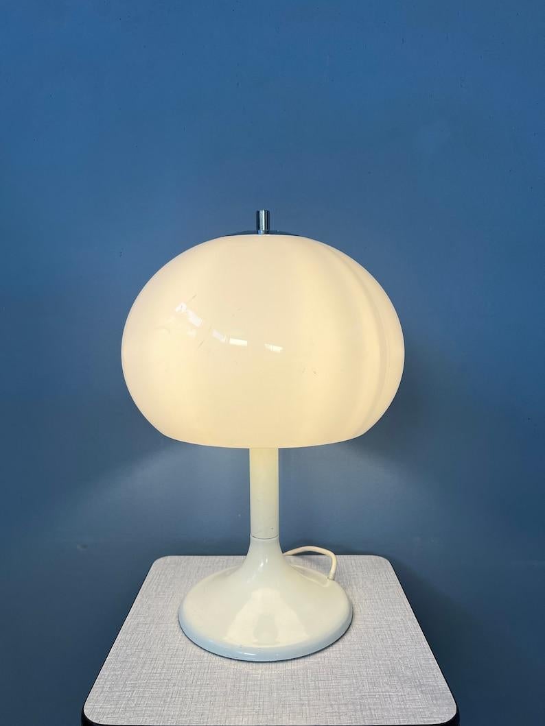 Metal Mushroom Table Lamp by Dijkstra Space Age Desk Light, 1970s For Sale