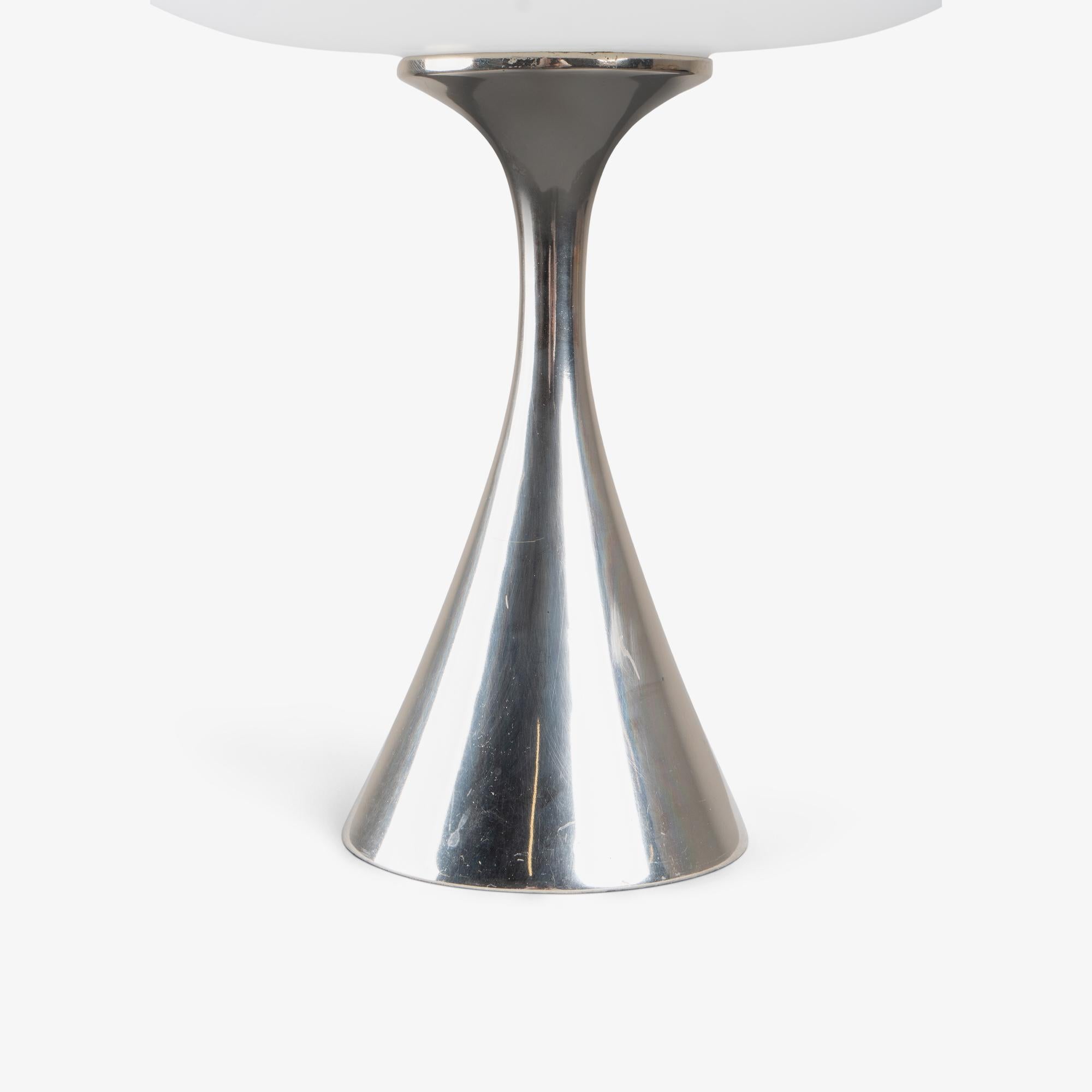 Frosted Mushroom Table Lamp by Laurel Lamp Company in Polished Chrome