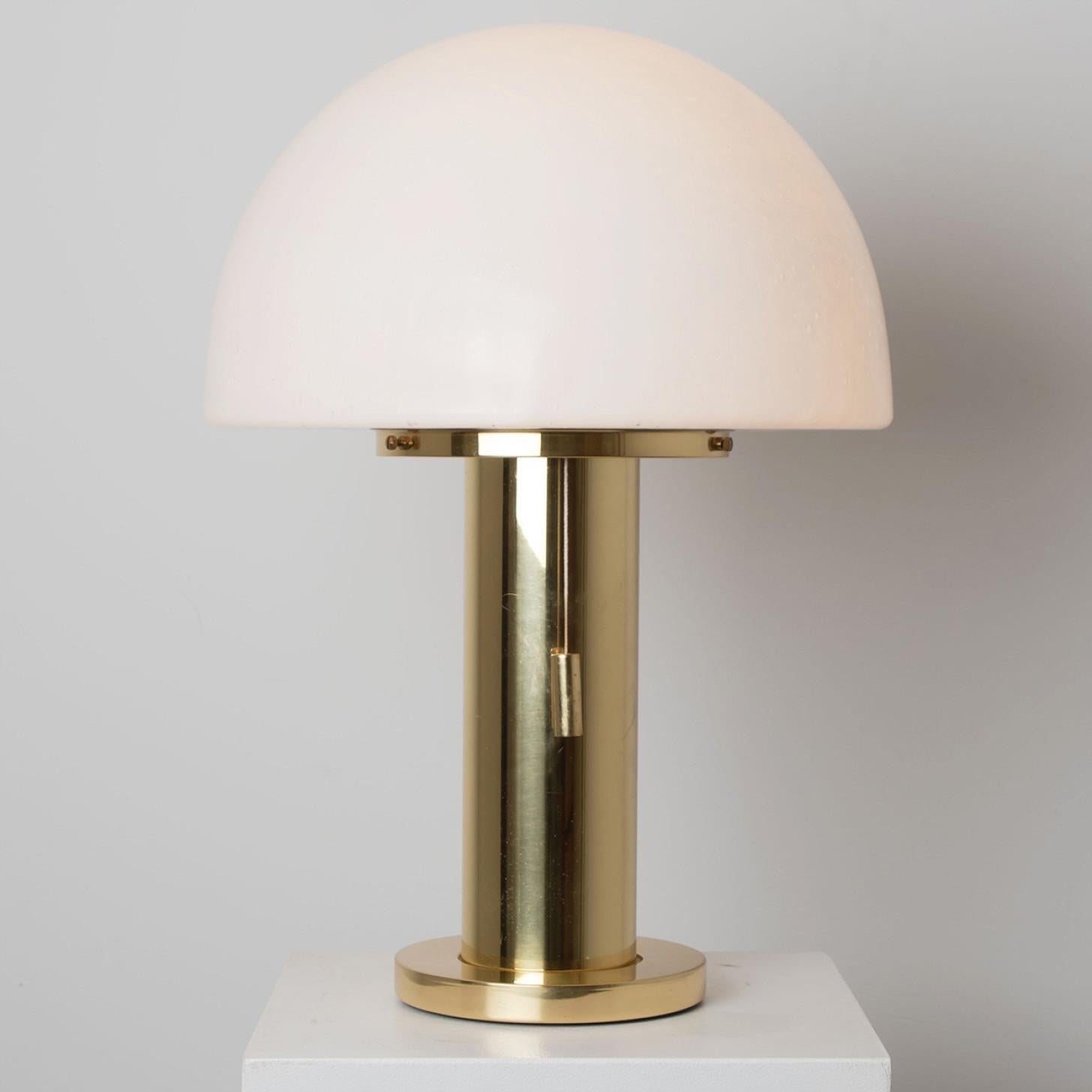 Brass Mushroom Table Lamp by Limburg Glashütte, 1970
