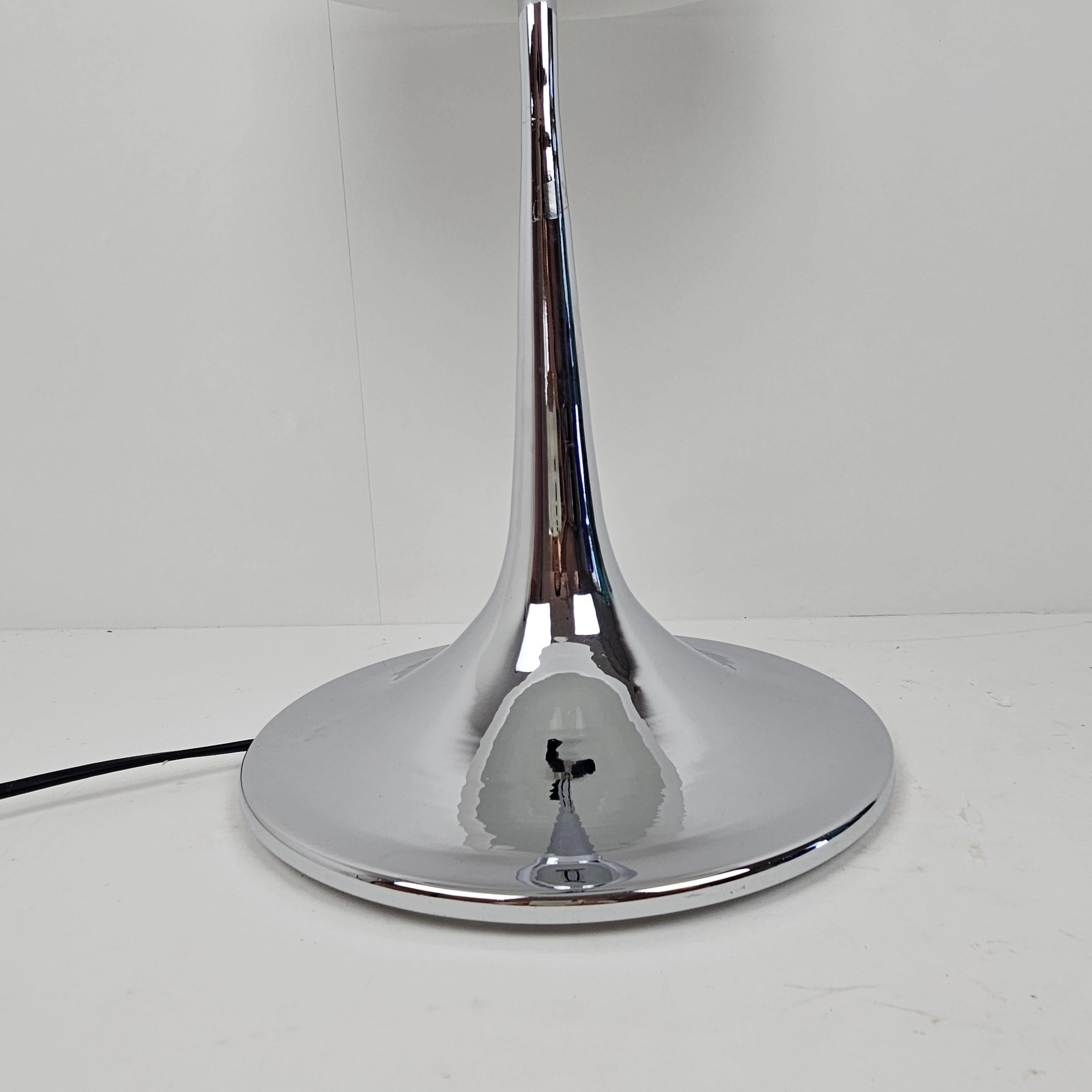 Lampe de table champignon en chrome, Italie, années 1970 en vente 1