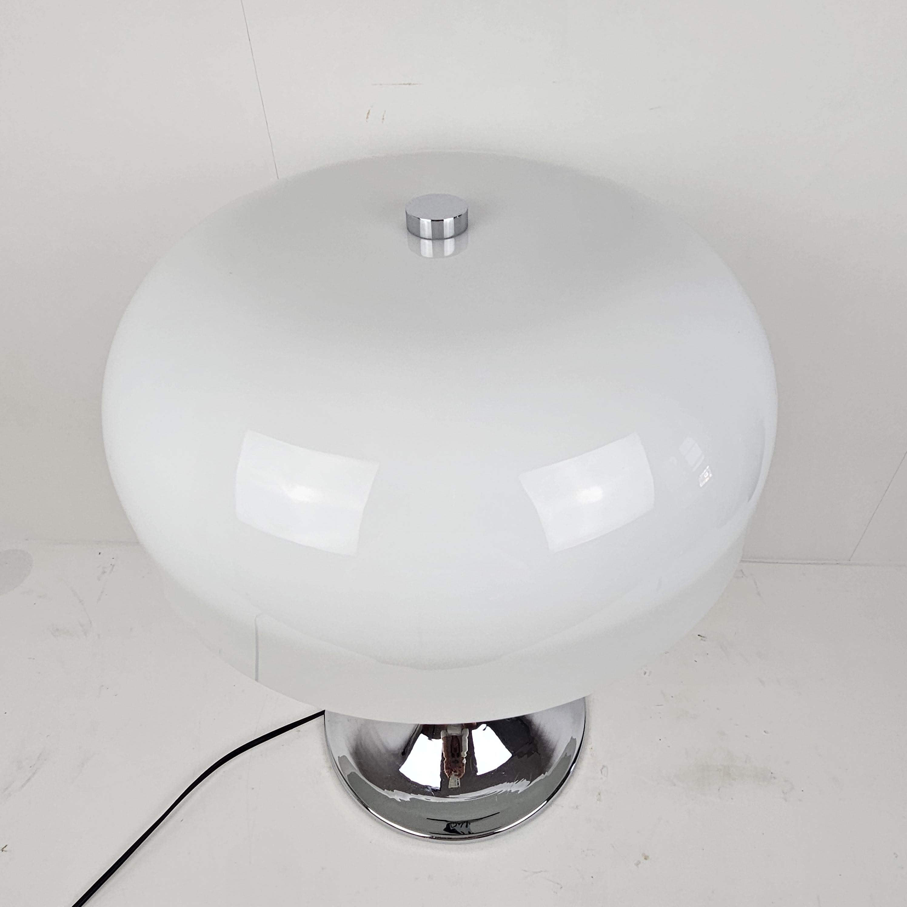 Lampe de table champignon en chrome, Italie, années 1970 en vente 2