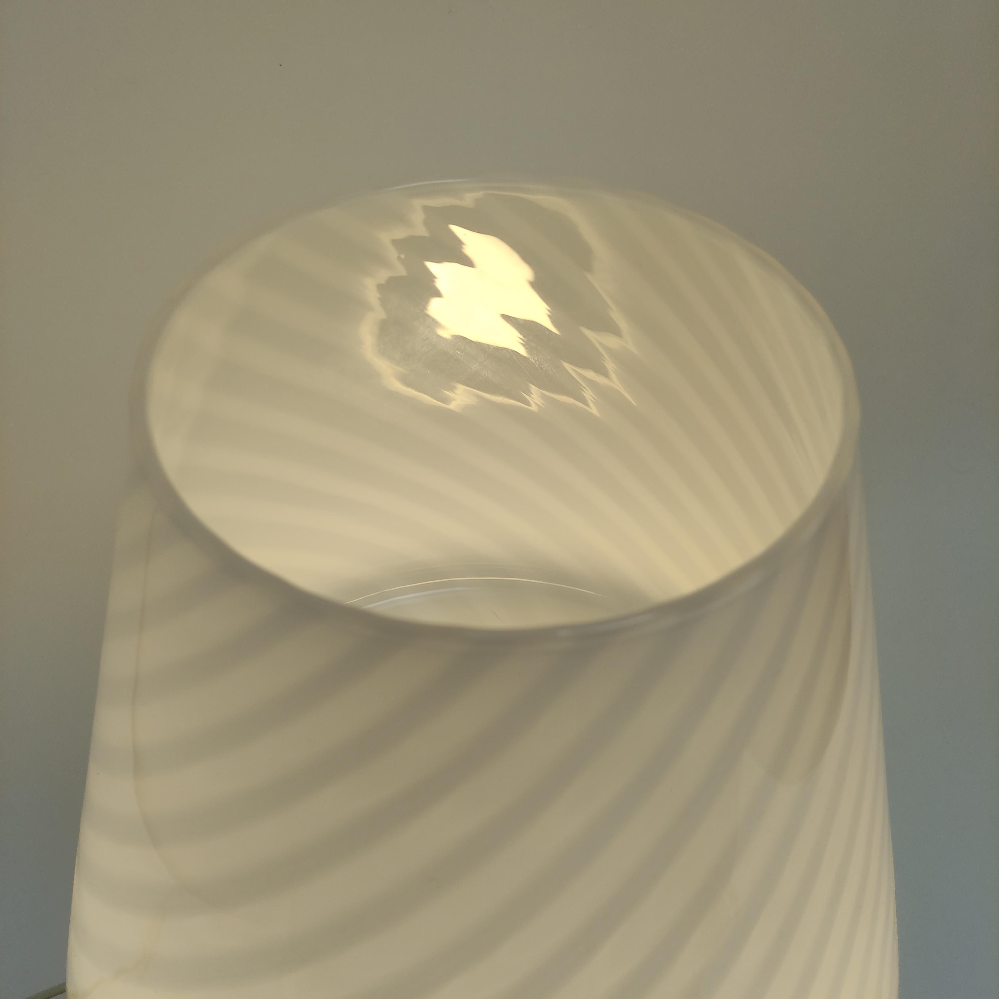 Italian Mushroom table lamp, murano Swirl Glass 1970 For Sale