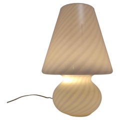 Vintage Mushroom table lamp, murano Swirl Glass 1970